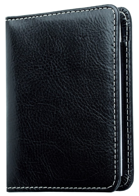 Notizblock DIN A7 | Echtleder | VINTAGE schwarz