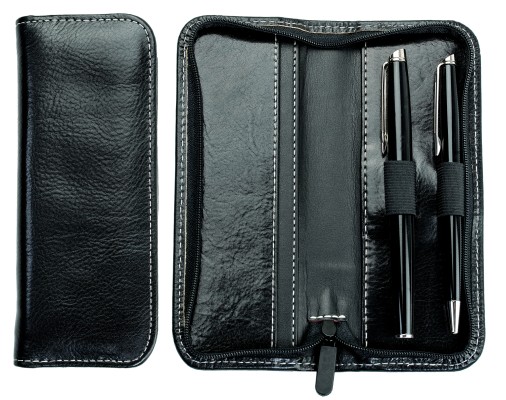 RV-Schreibgeräteetui PREMIUM LEDER VINTAGE Anilin schwarz
