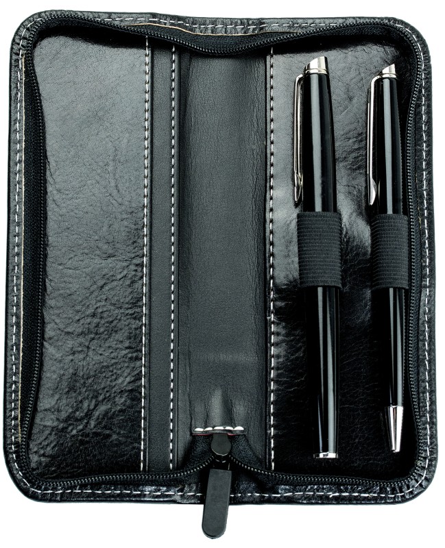 RV-Schreibgeräteetui PREMIUM LEDER VINTAGE Anilin schwarz