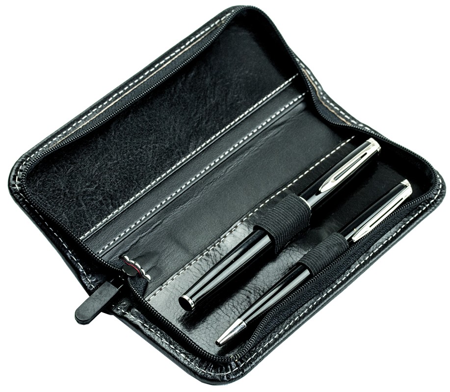 RV-Schreibgeräteetui PREMIUM LEDER VINTAGE Anilin schwarz