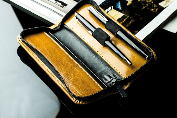 RV-Schreibgeräteetui PREMIUM LEDER VINTAGE Anilin cuoiobraun