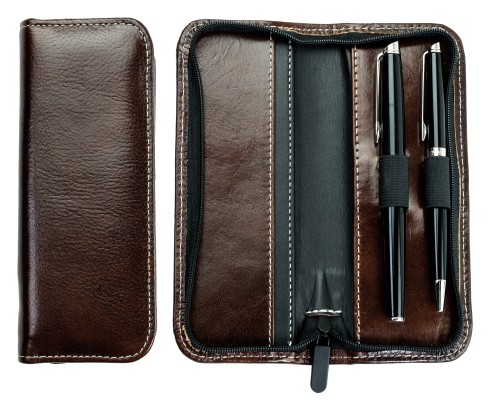 RV-Schreibgeräteetui PREMIUM LEDER VINTAGE Anilin marronebraun