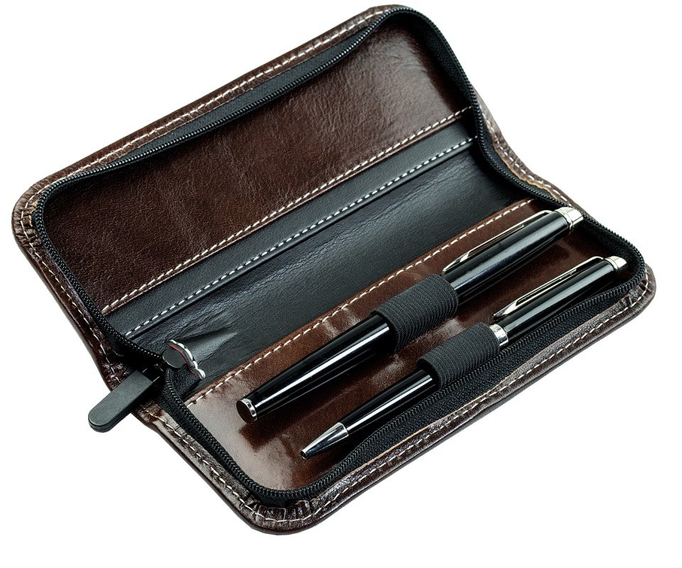 RV-Schreibgeräteetui PREMIUM LEDER VINTAGE Anilin marronebraun
