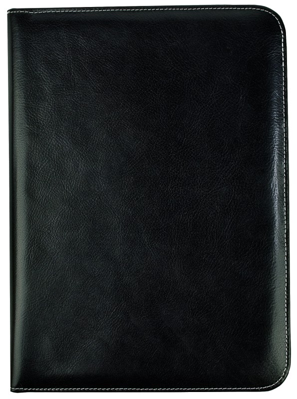 RV-Schreibmappe DIN A4 mit iPad Fach PREMIUM LEDER VINTAGE Anilin schwarz