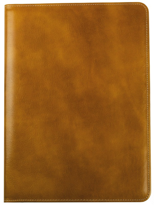 RV-Schreibmappe DIN A4 mit iPad Fach PREMIUM LEDER VINTAGE Anilin cuoiobraun