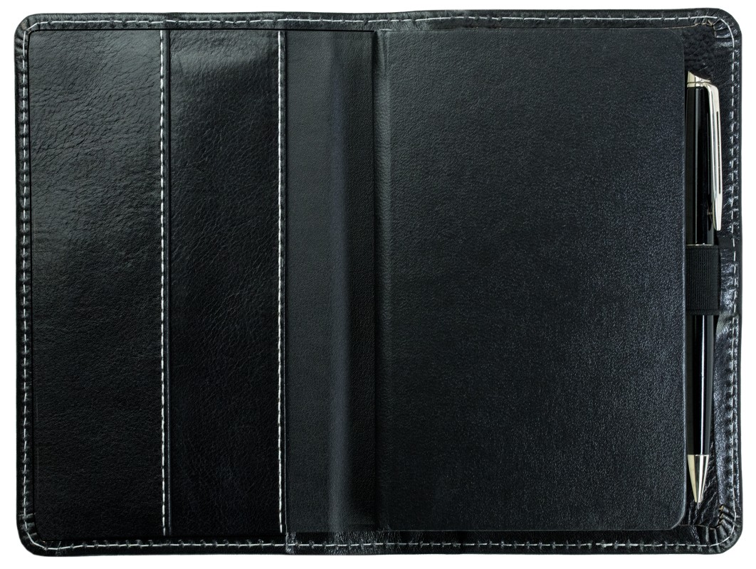 Pocket Kalenderbuch DIN A6 2027 PREMIUM LEDER VINTAGE Anilin schwarz