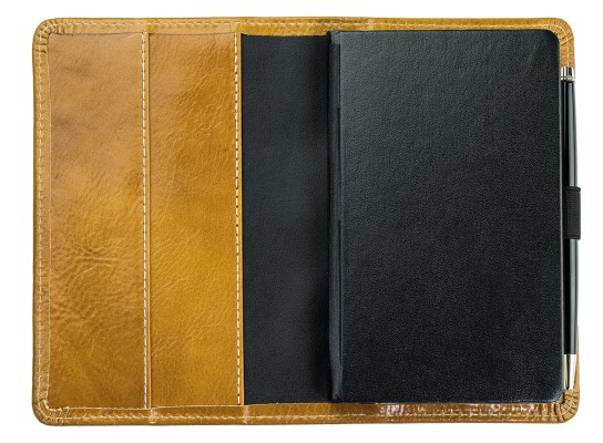 Pocket Kalenderbuch DIN A6 2026 PREMIUM LEDER VINTAGE Anilin cuoiobraun