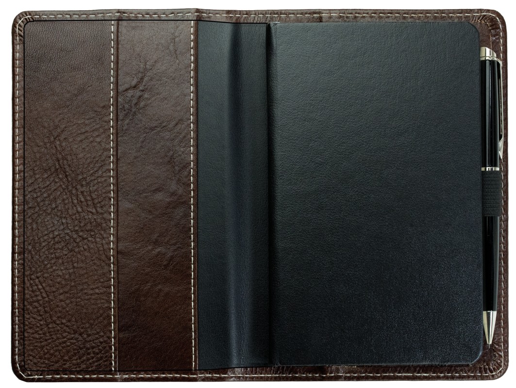 Pocket Kalenderbuch DIN A6 2027 PREMIUM LEDER VINTAGE Anilin marronebraun