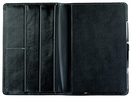 Notizbuch cirka DIN A5 (auswechselbar) PREMIUM LEDER VINTAGE Anilin schwarz
