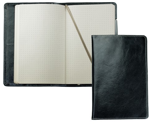 Notizbuch cirka DIN A5 (auswechselbar) PREMIUM LEDER VINTAGE Anilin schwarz