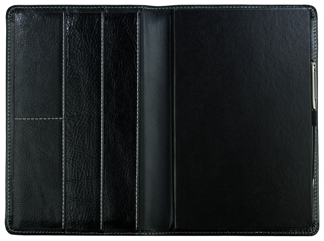 Notizbuch DIN A5 schmal | Echtleder | VINTAGE schwarz