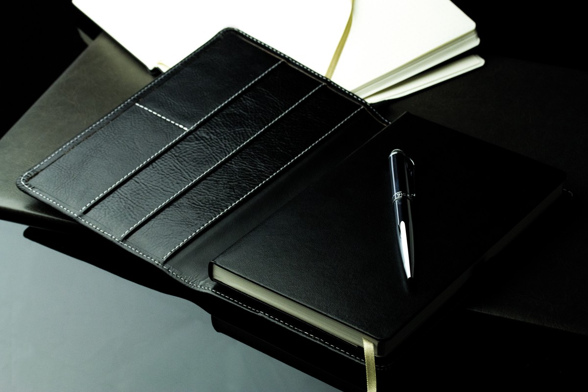 Notizbuch DIN A5 schmal | Echtleder | VINTAGE schwarz