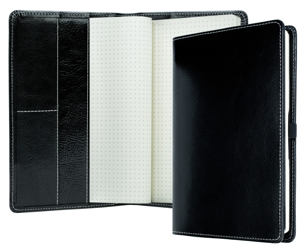 Notizbuch DIN A5 schmal | Echtleder | VINTAGE schwarz