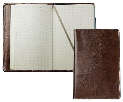 Notizbuch cirka DIN A5 (auswechselbar) PREMIUM LEDER VINTAGE Anilin marronebraun