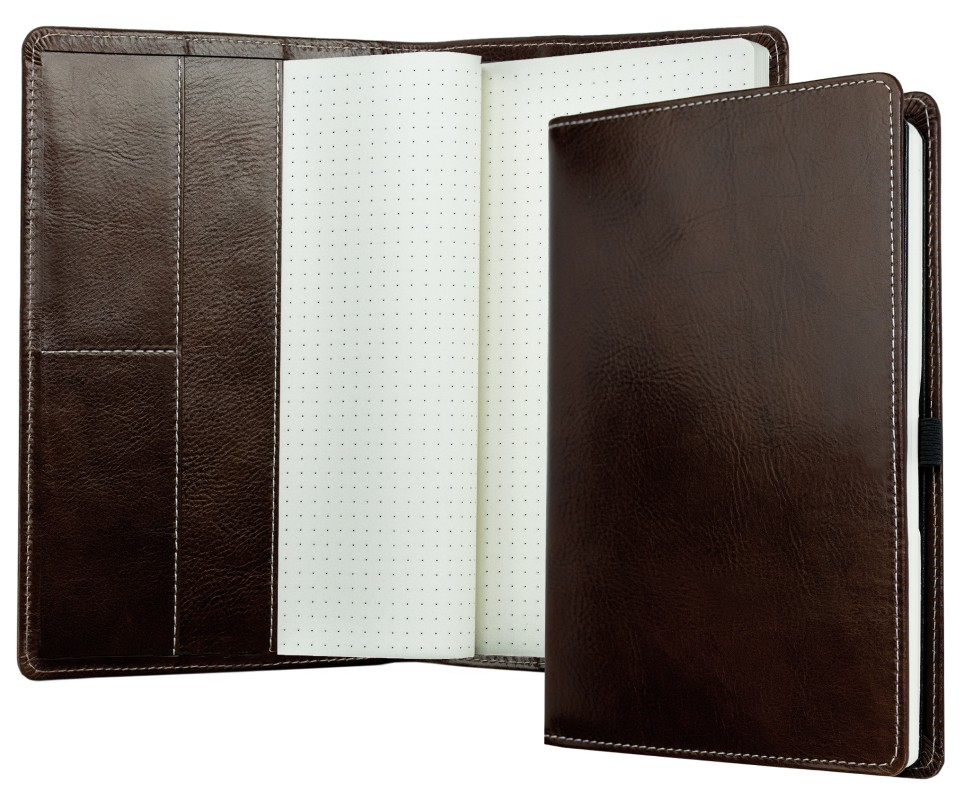 Notizbuch DIN A5 schmal | Echtleder | VINTAGE dunkelbraun