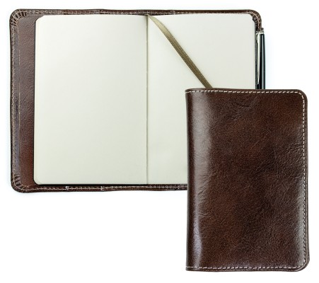 Pocket Notizbuch PREMIUM LEDER VINTAGE Anilin marronebraun