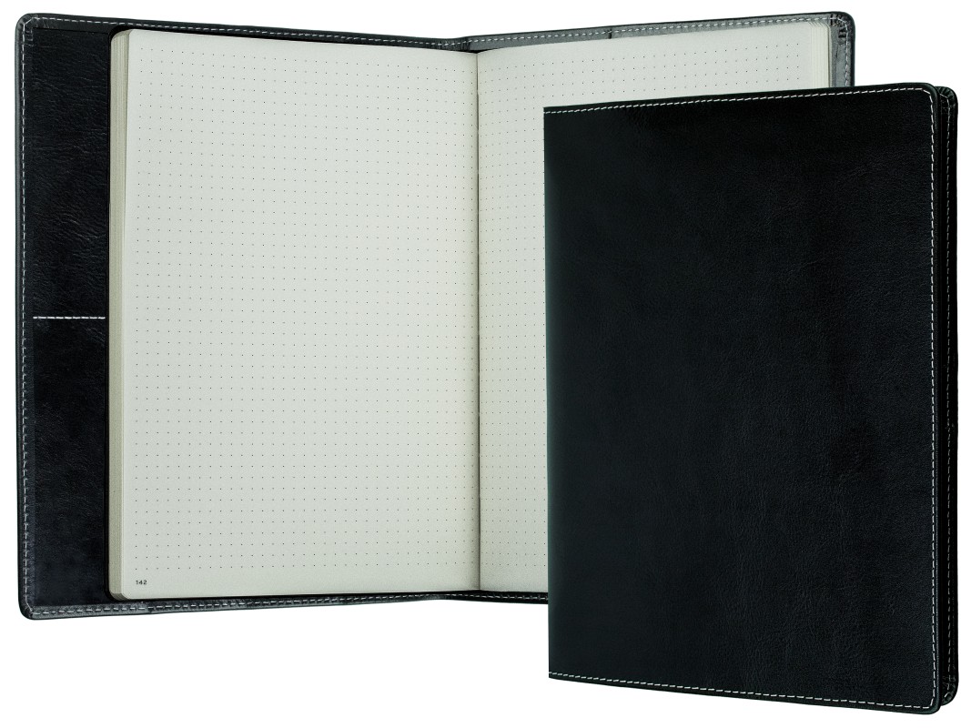 Notizbuch DIN B5+ | Echtleder | VINTAGE schwarz