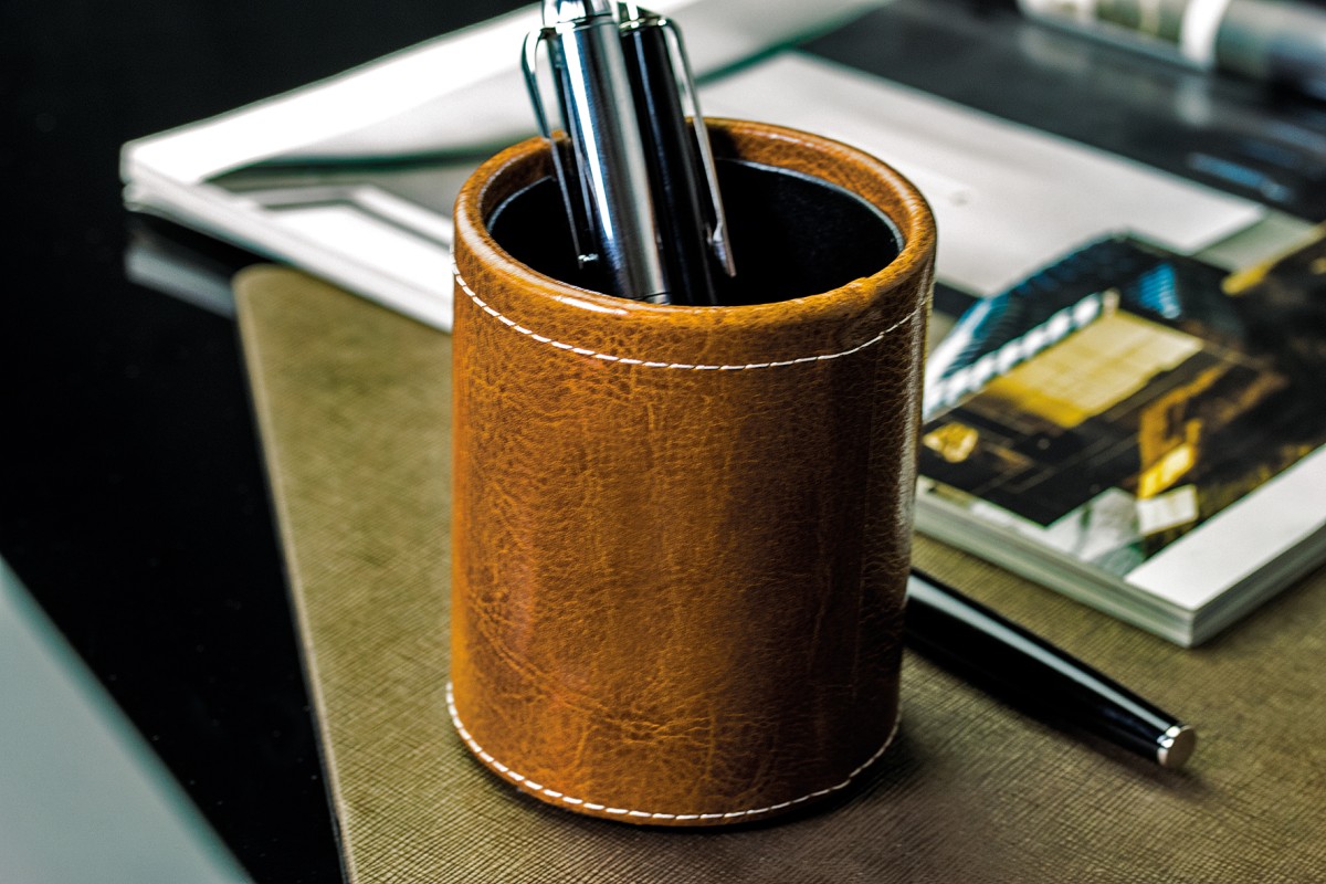 Stifteköcher PREMIUM LEDER VINTAGE cuoiobraun
