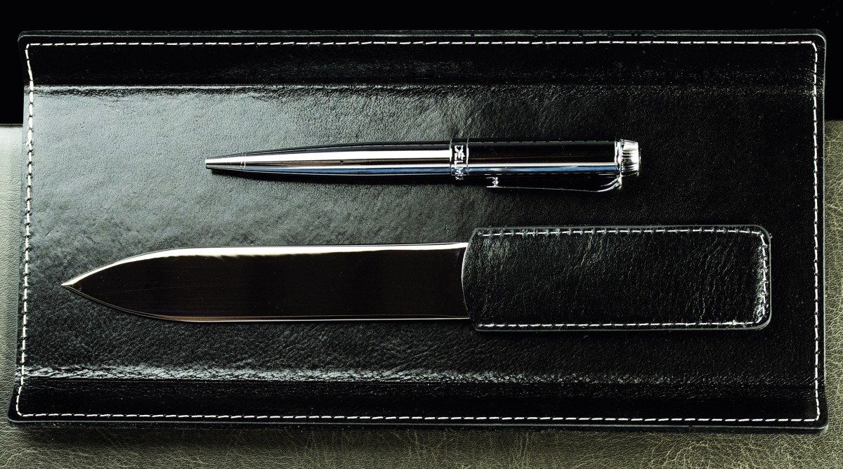 Federschale PREMIUM LEDER VINTAGE schwarz