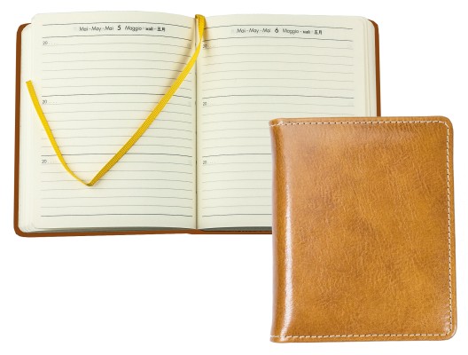 3 Jahreskalender (vergleichend) PREMIUM LEDER VINTAGE Anilin cuoiobraun