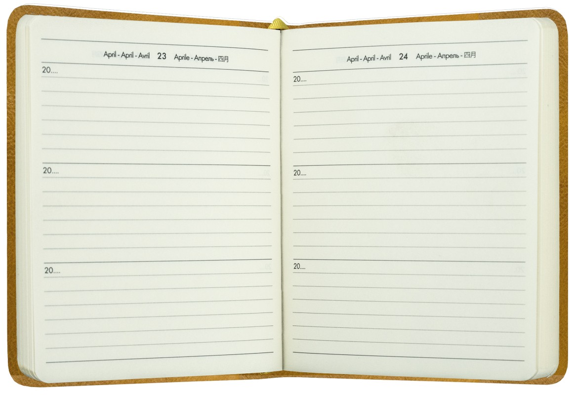 3 Jahreskalender (vergleichend) PREMIUM LEDER VINTAGE Anilin cuoiobraun