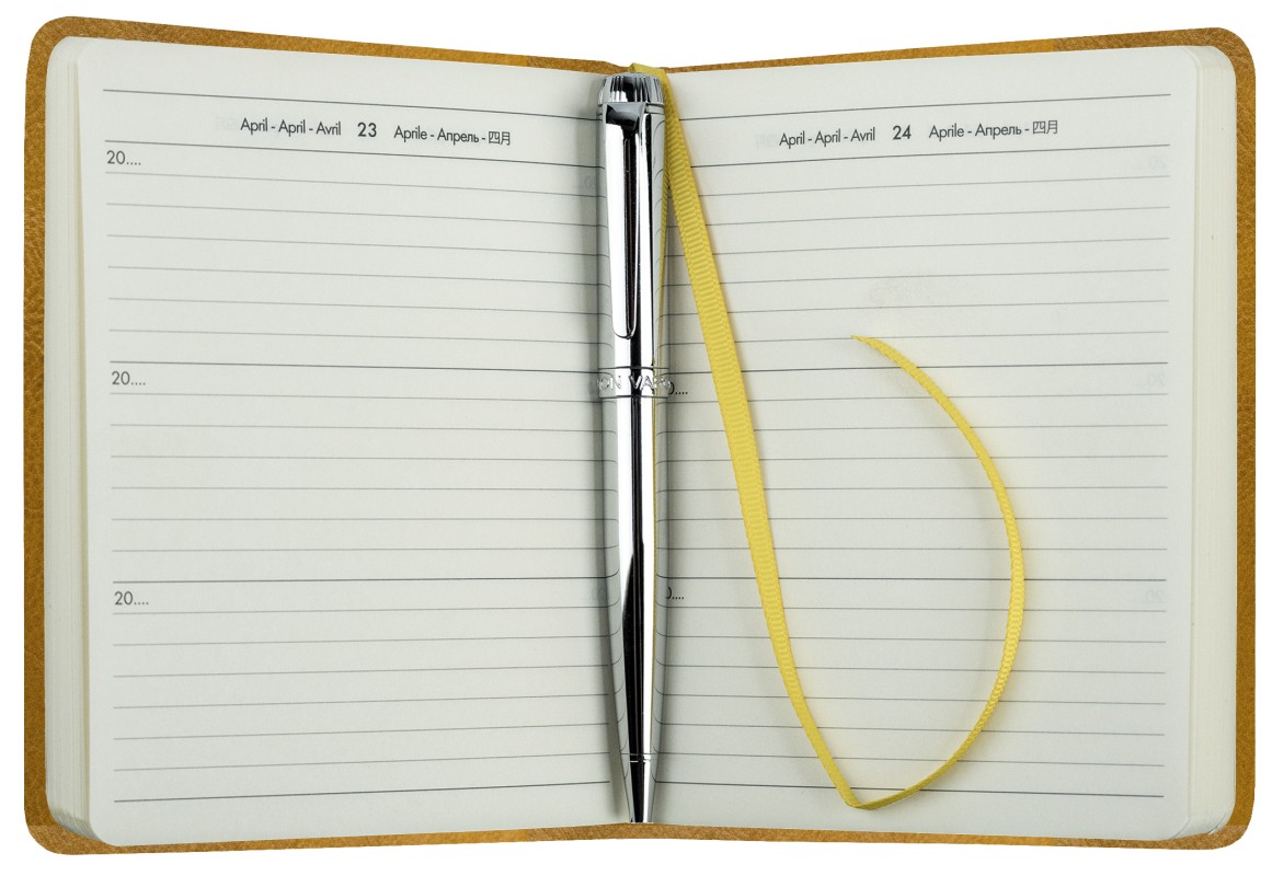 3 Jahreskalender (vergleichend) PREMIUM LEDER VINTAGE Anilin cuoiobraun