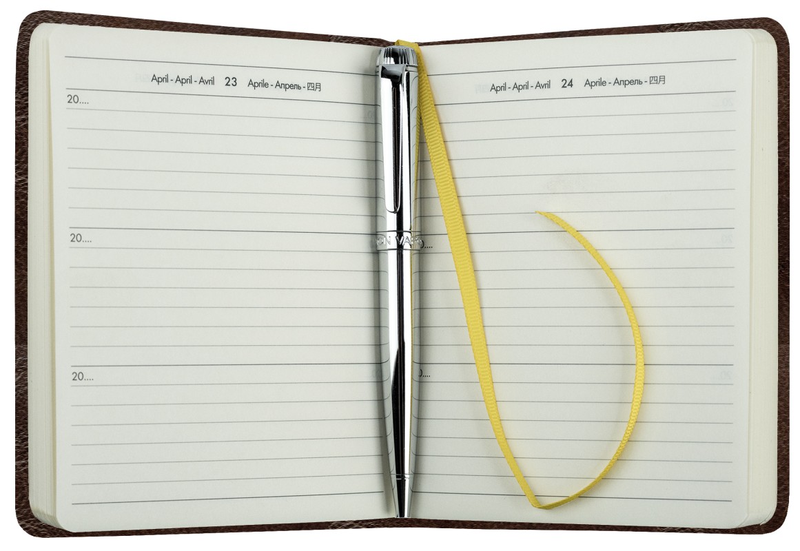 3 Jahreskalender (vergleichend) PREMIUM LEDER VINTAGE Anilin marronebraun