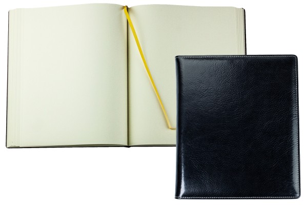 Gästebuch PREMIUM LEDER VINTAGE Anilin schwarz