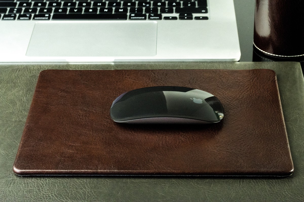 Mousepad PREMIUM LEDER VINTAGE Anilin marronebraun