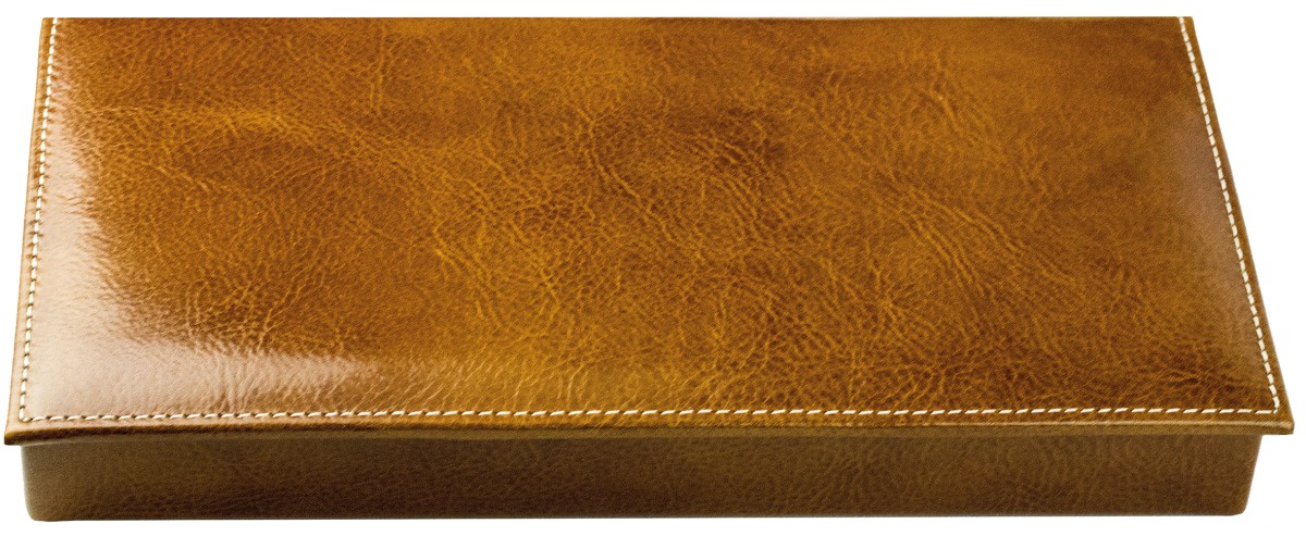 Ablagekasten mit Deckel PREMIUM LEDER VINTAGE cuoiobraun