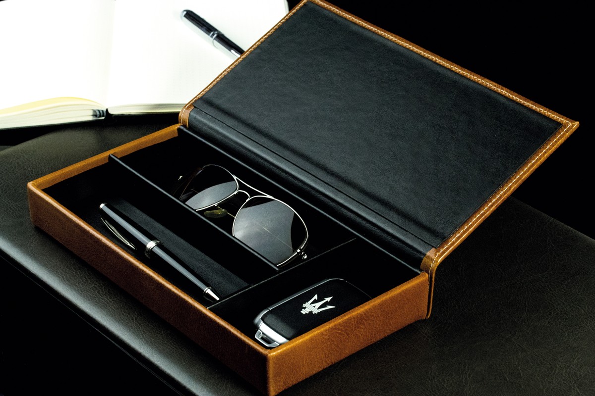 Ablagekasten mit Deckel PREMIUM LEDER VINTAGE cuoiobraun