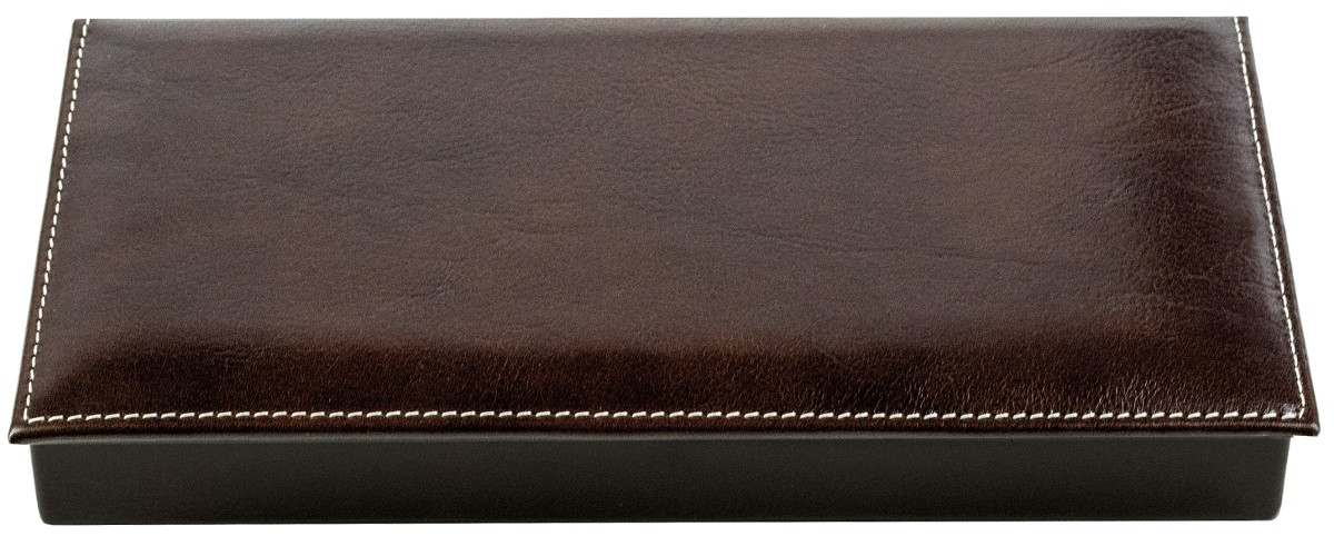 Ablagekasten mit Deckel PREMIUM LEDER VINTAGE marronebraun