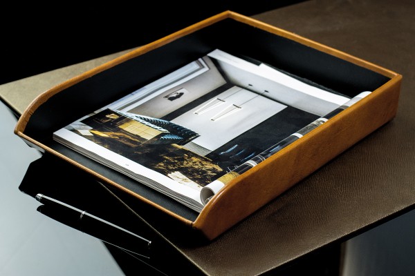 Preview: Briefablagekasten PREMIUM LEDER VINTAGE cuoiobraun