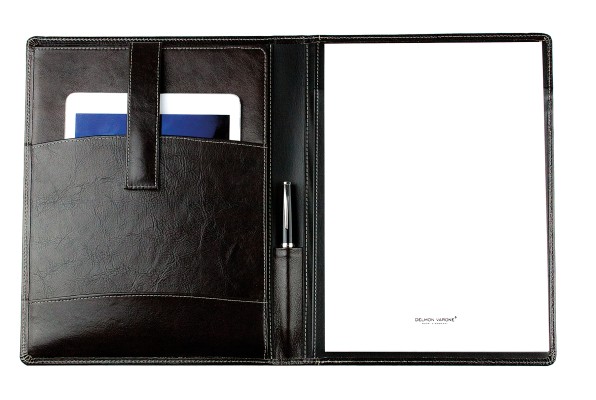 Preview: Schreibmappe DIN A4 PREMIUM LEDER VINTAGE marronebraun