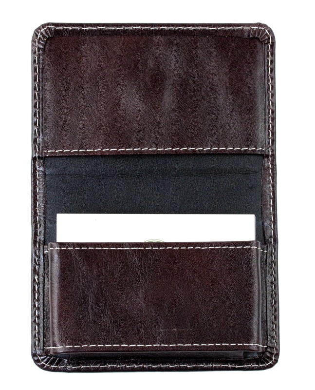 Visitenkartenetui XXL mit Magnetverschluß PREMIUM LEDER VINTAGE dunkelbraun - Kopie