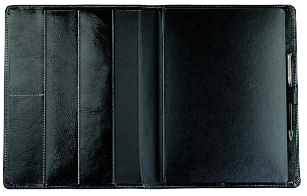 Kalenderbuch DIN B5 für das Jahr 2025 + 2026 PREMIUM LEDER VINTAGE schwarz (glatt)