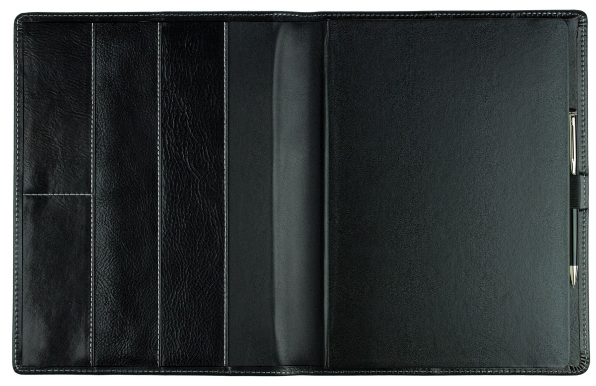 Kalenderbuch DIN B5 für das Jahr 2027 PREMIUM LEDER VINTAGE schwarz (glatt)