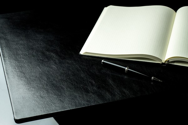 Preview: Schreibunterlage XXL 65x45 PREMIUM LEDER VINTAGE schwarz