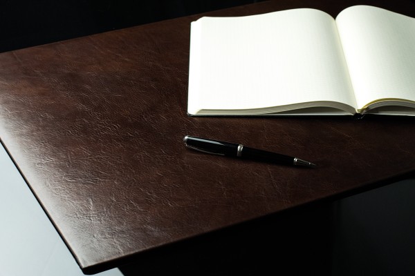 Preview: Schreibunterlage XXL 65x45 PREMIUM LEDER VINTAGE marronebraun