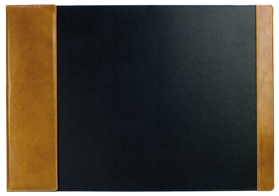 Schreibunterlage 65x45 mit Klappleiste inkl. Block + Kalender 2026/2027 PREMIUM LEDER VINTAGE Anilin cuoiobraun