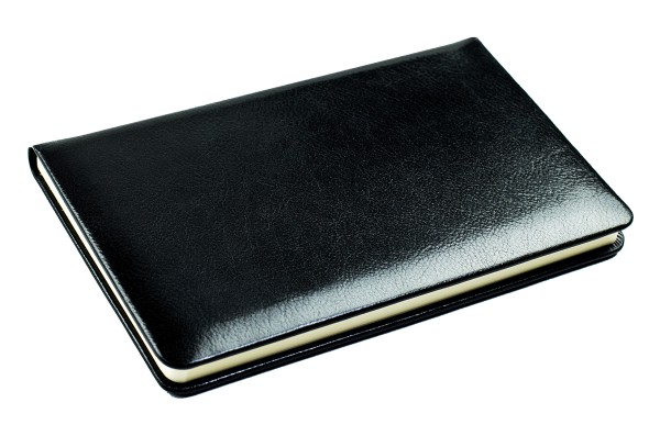 Preview: Notizbuch DIN A5 schmal (gebunden) | Echtleder | VINTAGE schwarz