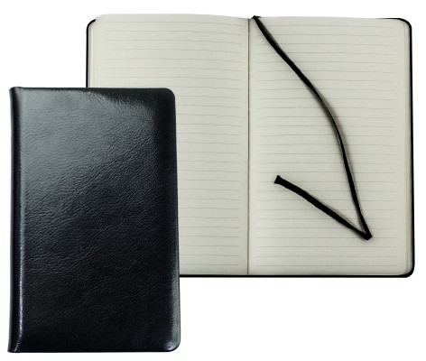 Notizbuch DIN A5 schmal (gebunden) | Echtleder | VINTAGE schwarz