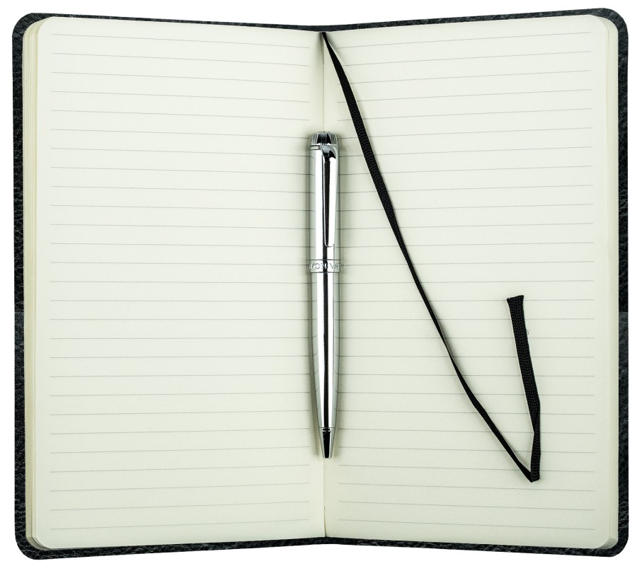 Notizbuch DIN A5 schmal (gebunden) | Echtleder | VINTAGE schwarz