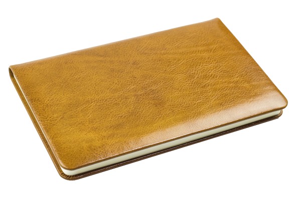 Preview: Notizbuch DIN A5 schmal (gebunden) | Echtleder | VINTAGE hellbraun