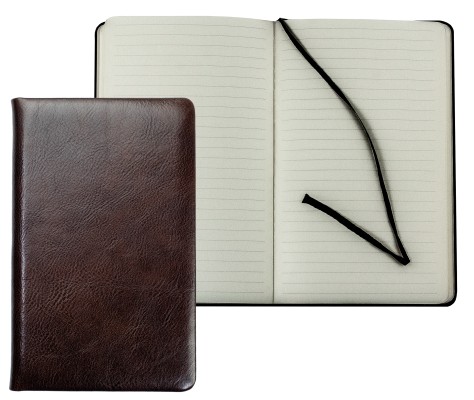 Notizbuch DIN A5 schmal (gebunden) | Echtleder | VINTAGE dunkelbraun