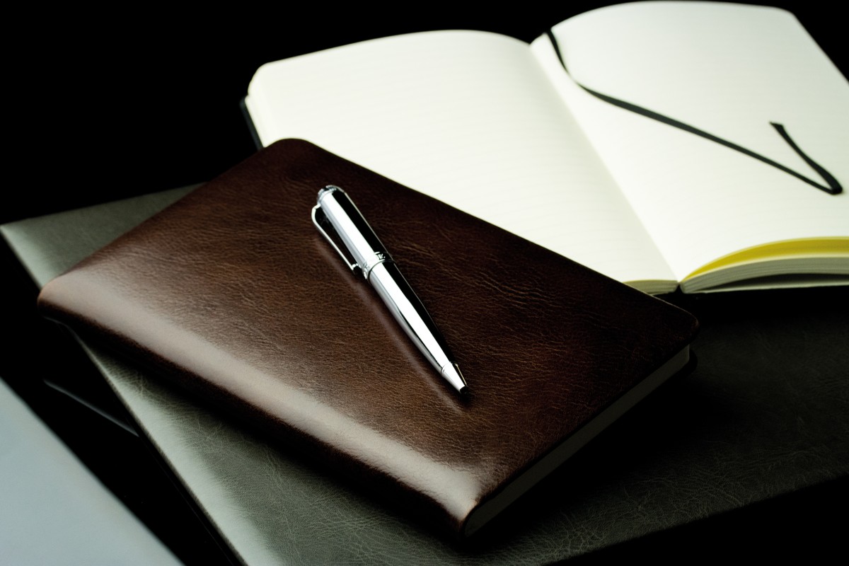 Notizbuch DIN A5 schmal (gebunden) | Echtleder | VINTAGE dunkelbraun