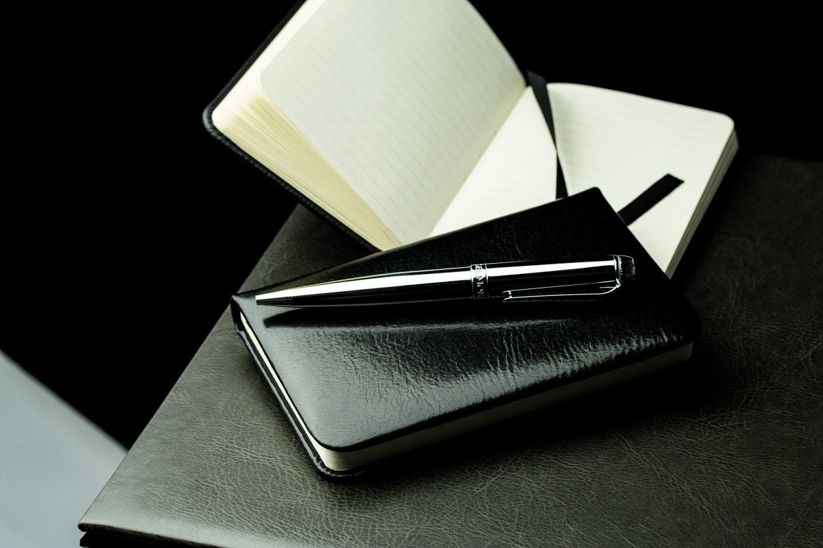 Notizbuch Pocket Format (gebunden) | Echtleder | VINTAGE schwarz