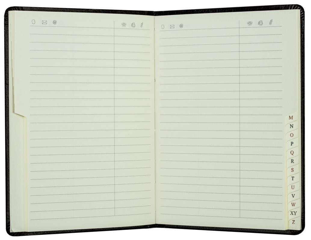 Adressbuch DIN A6+ (gebunden) | Echtleder | VINTAGE schwarz