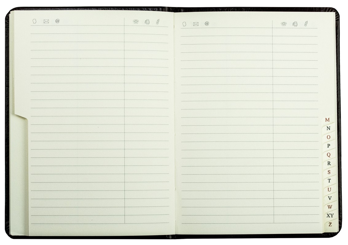 Adressbuch DIN A6+ (gebunden) | Echtleder | VINTAGE schwarz