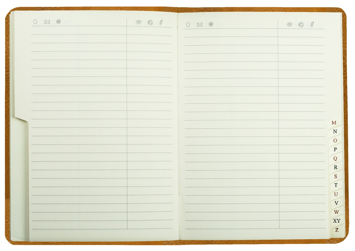 Adressbuch DIN A6+ (gebunden) | Echtleder | VINTAGE hellbraun